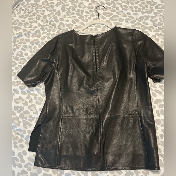 Vince black leather tshirt - Picture 4 of 7